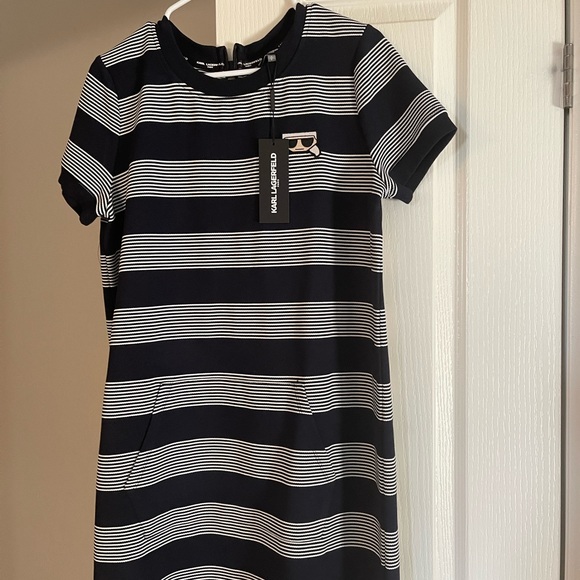 NWT Karl Lagerfeld striped sweater dress - Picture 3 of 6